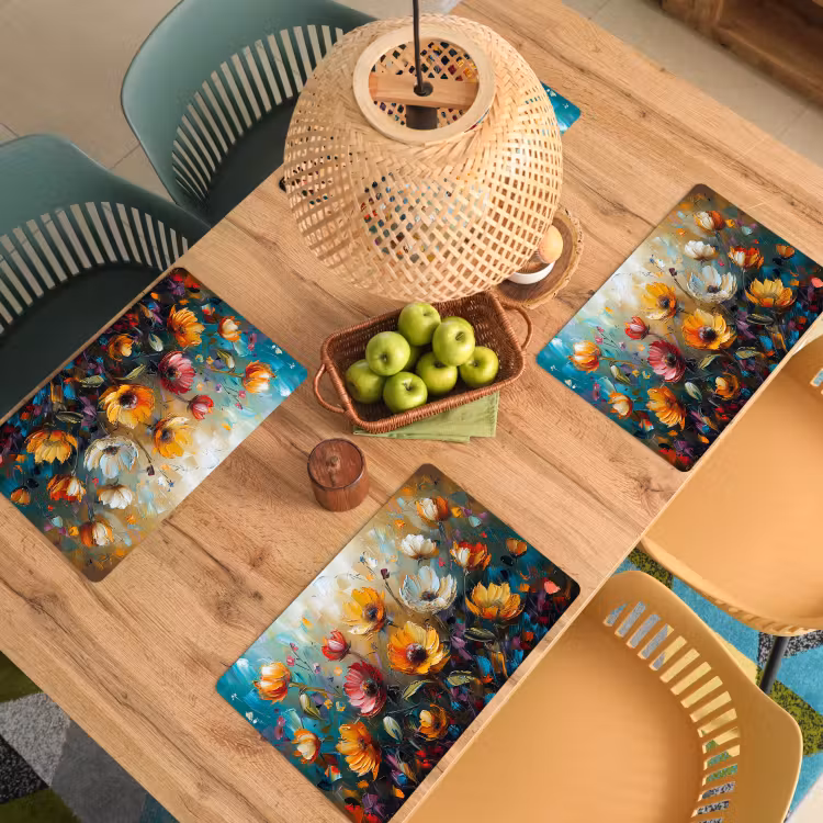 Bloemen - Verf - Kunst - Modern Placemat vinyl groot -zzsfeer5_Kitchenyeah-website