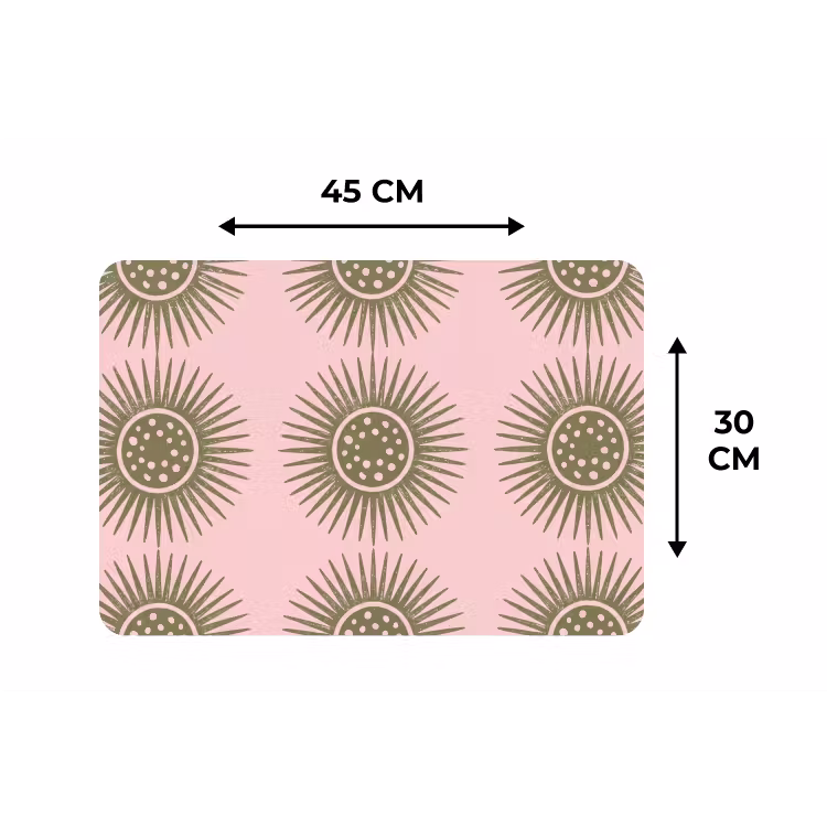 Bloemen - Patroon - Abstract - Roze - Groen Placemat vinyl groot -specs