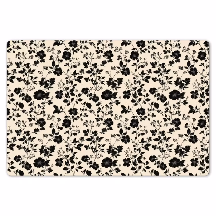 Bloemen - Dessin - Zwart Placemat vinyl groot 368 -zzsfeer1_Kitchenyeah-website