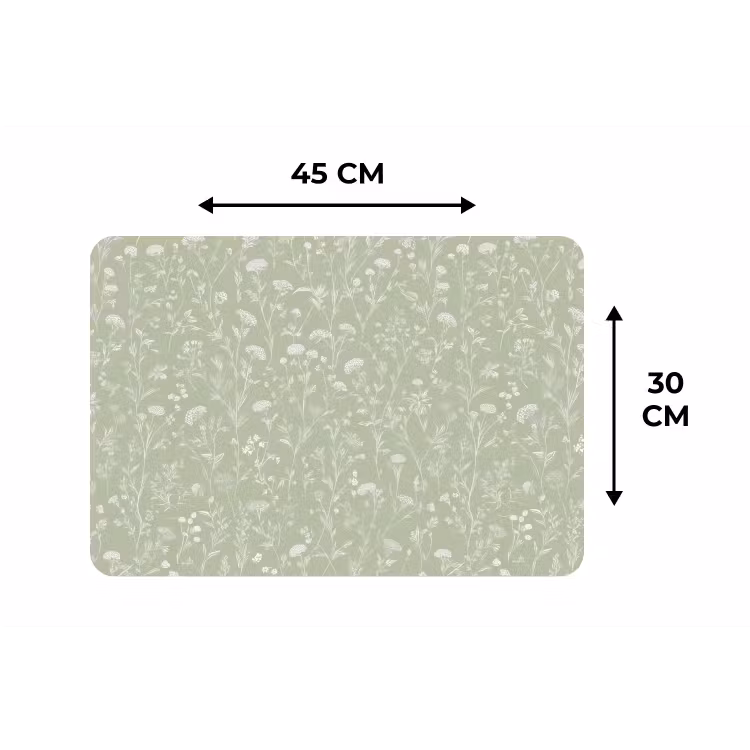 Bloemen - Patroon - Groen Placemat vinyl groot 368 -specs