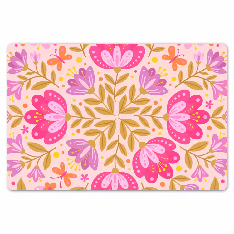 Bloemen - Patroon - Natuur - Abstract - Roze Placemat vinyl groot -zzsfeer1_Kitchenyeah-website