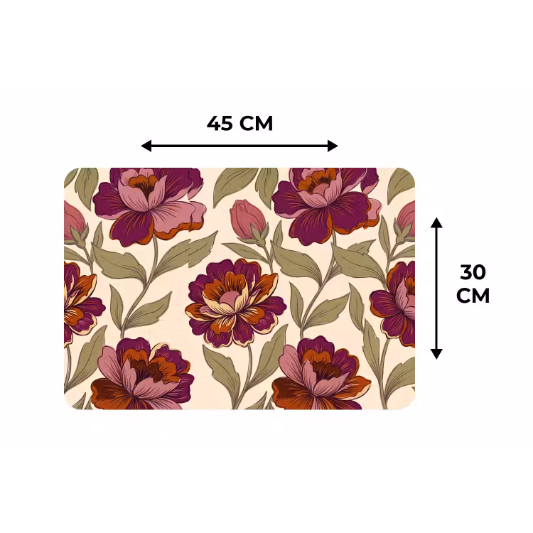 Bloemen - Patroon - Natuur - Modern - Paars Placemat vinyl groot -specs