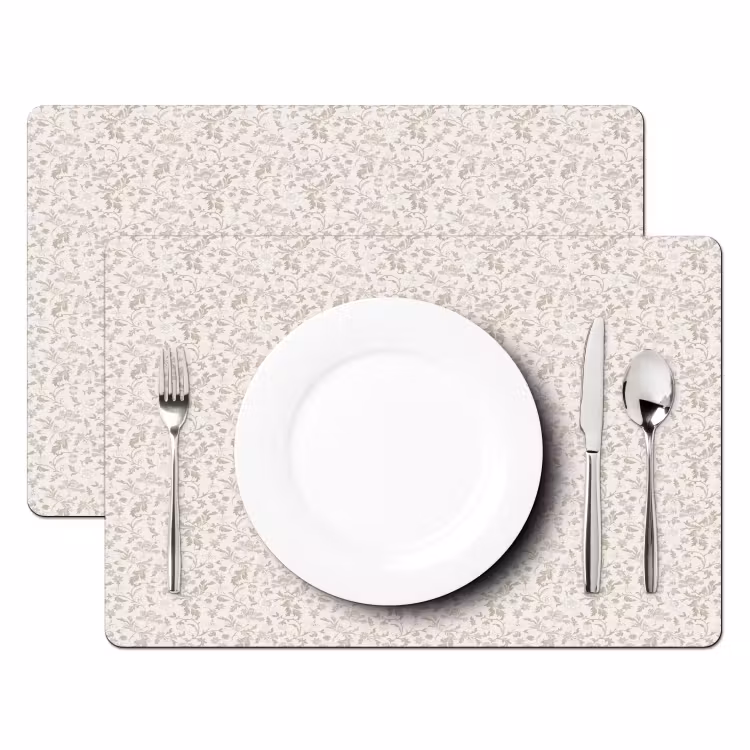 Bloemen - Patroon - Taupe Placemat vinyl groot 368 -zzsfeer2_Kitchenyeah-website