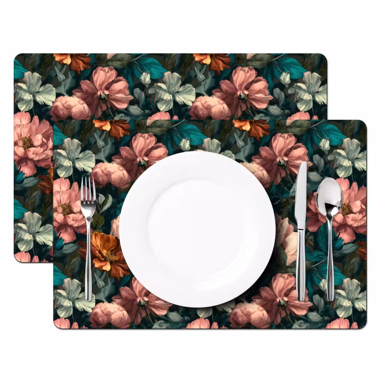 Bloemen - Schilderachtig - Patroon - Roze Placemat vinyl groot 368 -zzsfeer2_Kitchenyeah-website