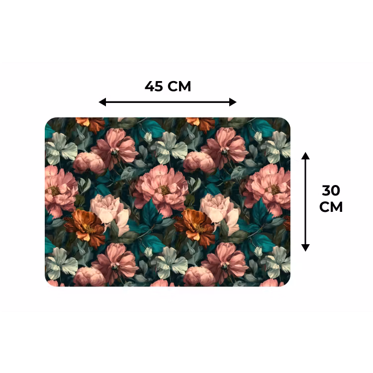 Bloemen - Schilderachtig - Patroon - Roze Placemat vinyl groot 368 -specs