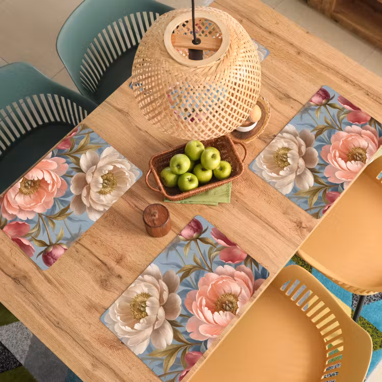 Bloemen - Roze - Beige - Modern - Natuur Placemat vinyl groot -zzsfeer5_Kitchenyeah-website