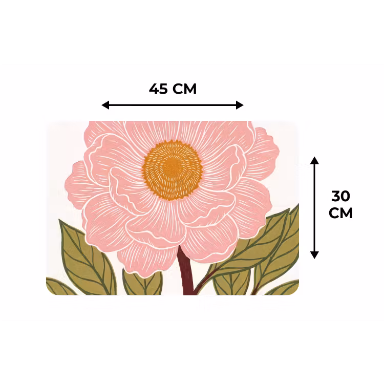 Placemat - 6 pieces - Flowers - Pink - Illustration - Bloemen - Roze - Illustratie Placemat vinyl groot