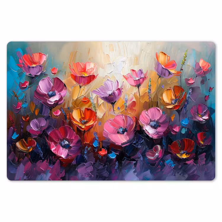 Bloemen - Paars - Kleurrijk - Handgeschilderd - Kunst Placemat vinyl groot -zzsfeer1_Kitchenyeah-website