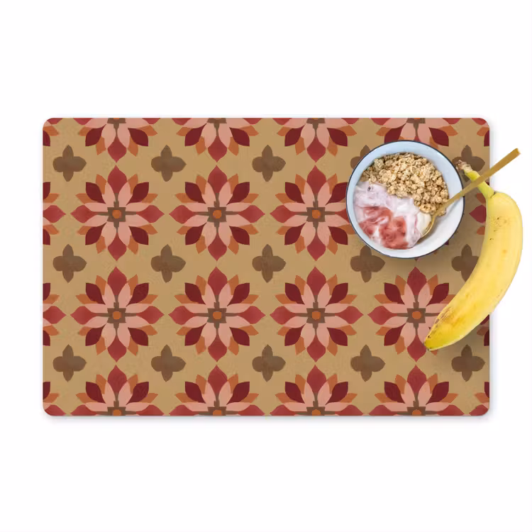 Bloemen - Retro - Groen Placemat vinyl groot 368 -zzzproduct_Kitchenyeah-website