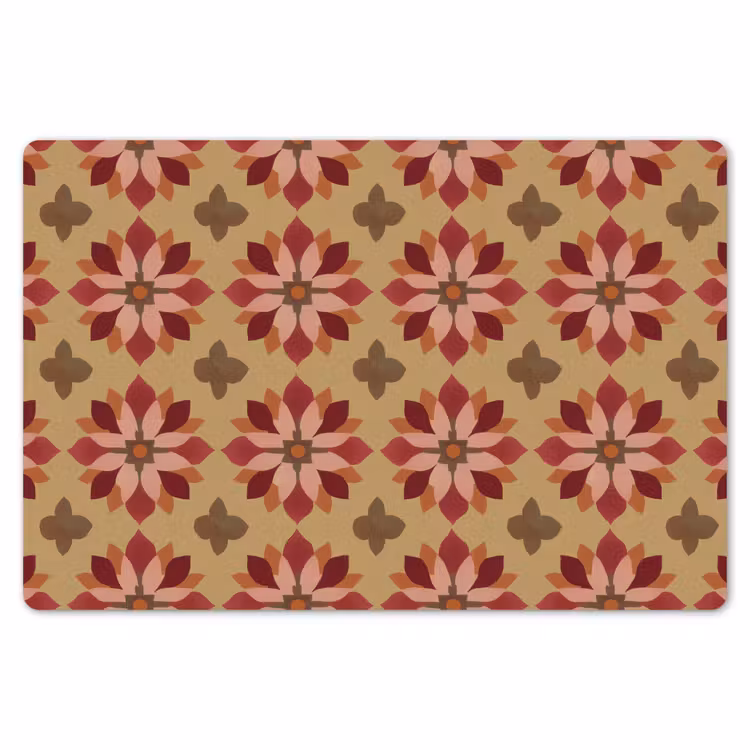 Bloemen - Retro - Groen Placemat vinyl groot 368 -zzsfeer1_Kitchenyeah-website