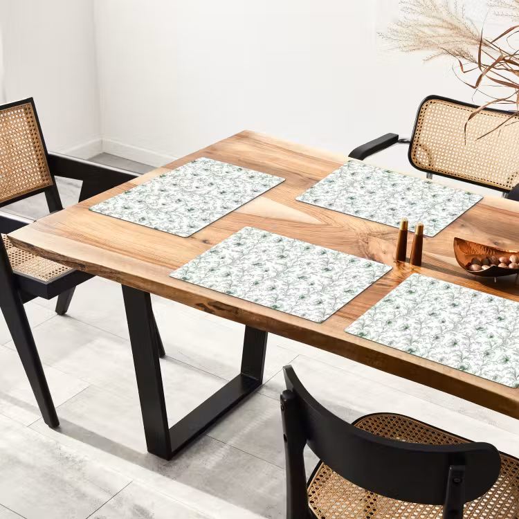 Bloemen - Getekend - Groen Placemat vinyl groot 368 -zzsfeer4_Kitchenyeah-website