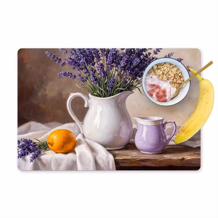 Placemat - 6 pieces - Flowers - Still Life - Purple - Bloemen - Stilleven - Paars Placemat vinyl groot