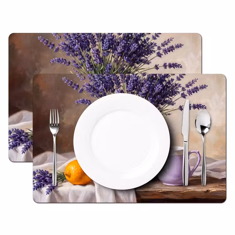 Placemat - 6 pieces - Flowers - Still Life - Purple - Bloemen - Stilleven - Paars Placemat vinyl groot