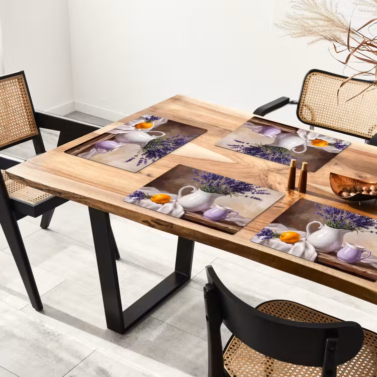 Placemat - 6 pieces - Flowers - Still Life - Purple - Bloemen - Stilleven - Paars Placemat vinyl groot