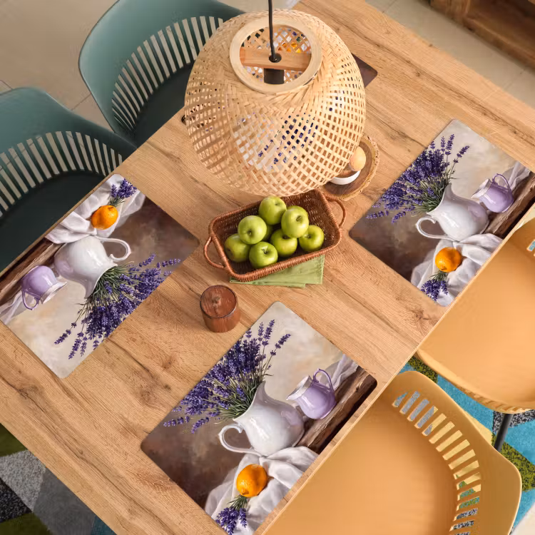 Placemat - 6 pieces - Flowers - Still Life - Purple - Bloemen - Stilleven - Paars Placemat vinyl groot