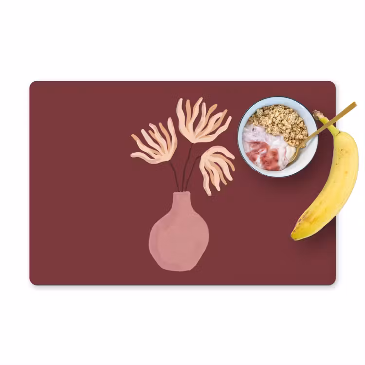 Bloemen - Vaas - Abstract - Modern - Aardetinten Placemat vinyl groot -zzzproduct_Kitchenyeah-website