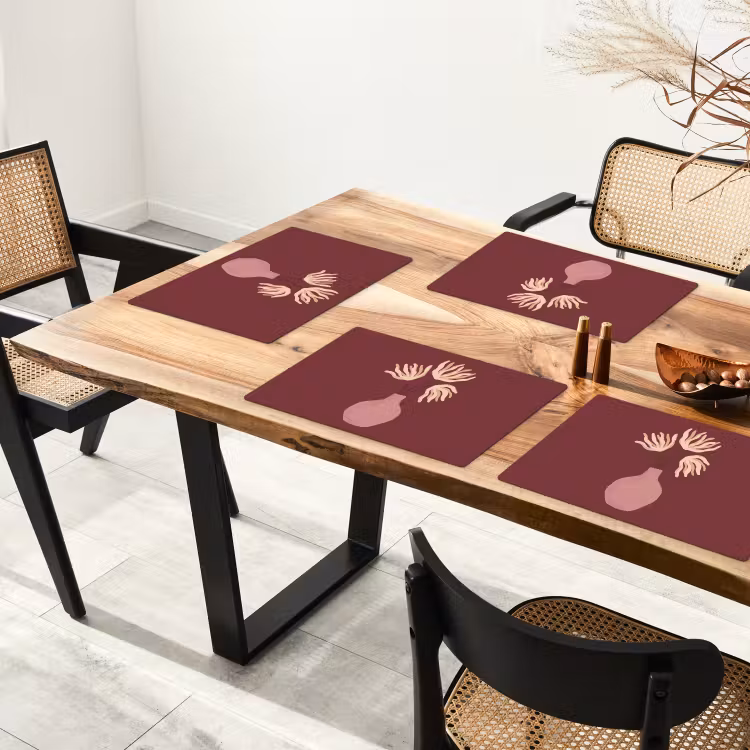 Bloemen - Vaas - Abstract - Modern - Aardetinten Placemat vinyl groot -zzsfeer4_Kitchenyeah-website