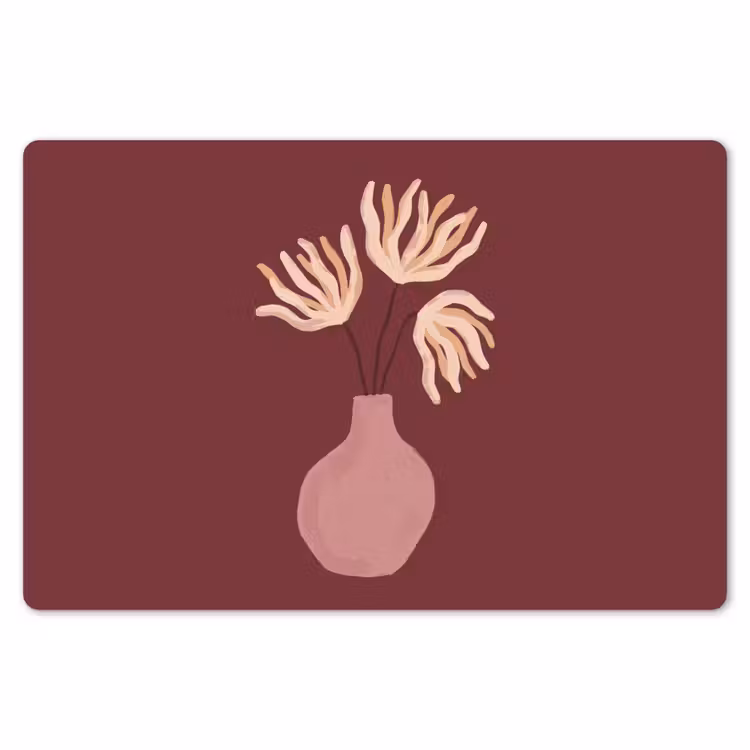 Bloemen - Vaas - Abstract - Modern - Aardetinten Placemat vinyl groot -zzsfeer1_Kitchenyeah-website