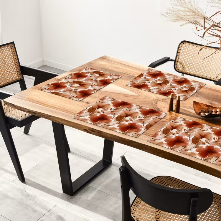 Bloemen - Aquarel - Botanisch - Terracotta Placemat vinyl groot 368 -zzsfeer4_Kitchenyeah-website