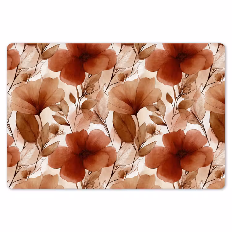 Bloemen - Aquarel - Botanisch - Terracotta Placemat vinyl groot 368 -zzsfeer1_Kitchenyeah-website