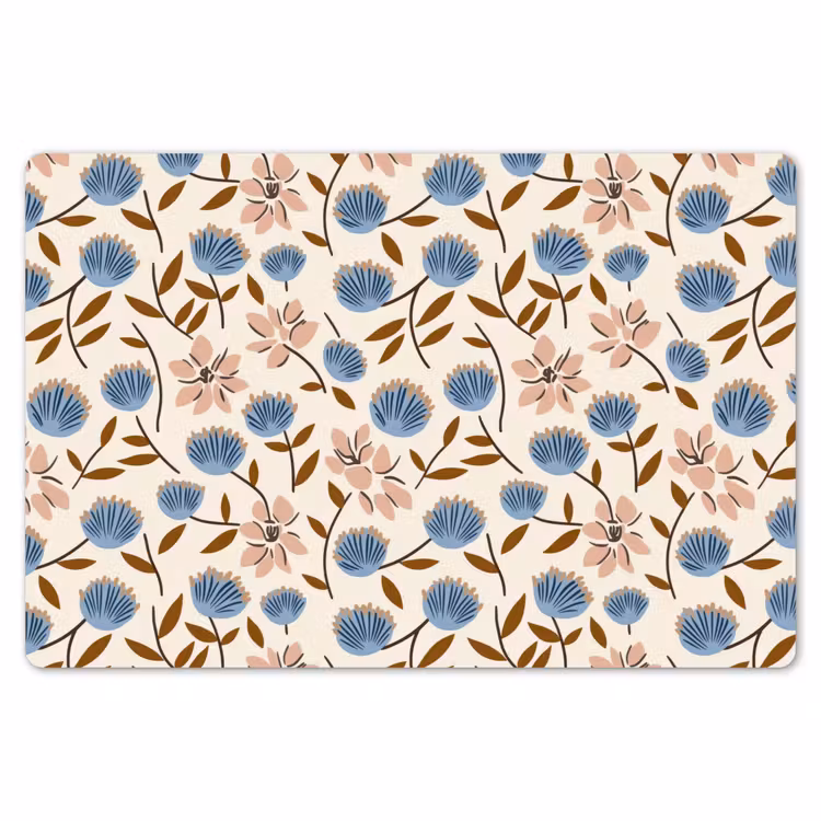 Bloemen - Wild - Blauw Placemat vinyl groot 368 -zzsfeer1_Kitchenyeah-website