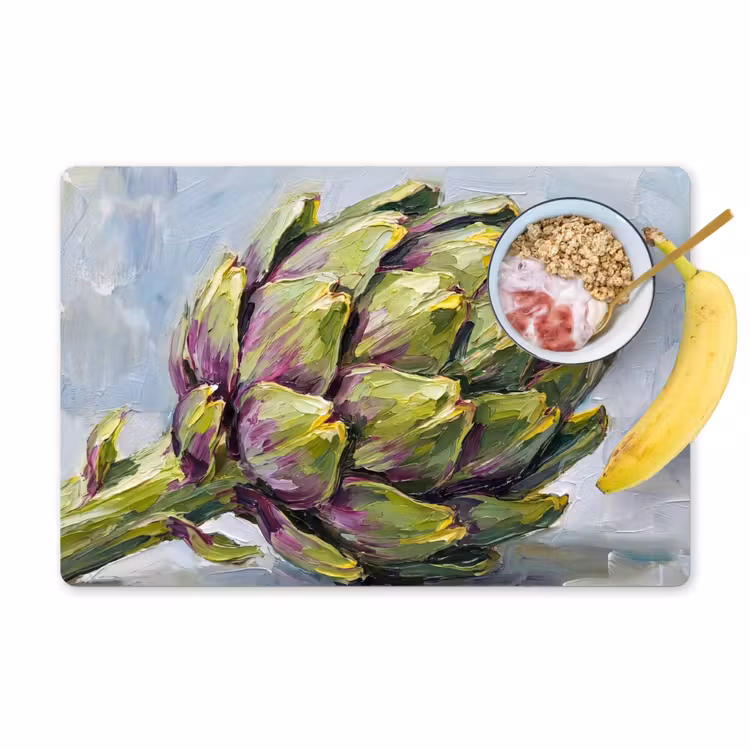 Placemat - 6 pieces - Food - Artichoke - Modern - Eten - Artisjok - Modern Placemat vinyl groot