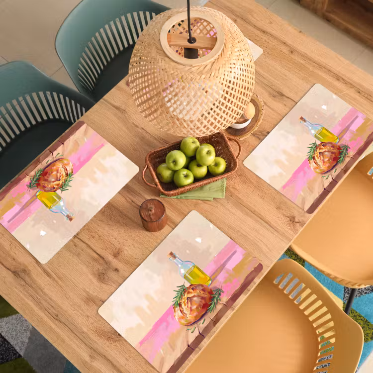 Eten - Brood - Olijfolie - Abstract - Keuken Placemat vinyl groot -zzsfeer5_Kitchenyeah-website
