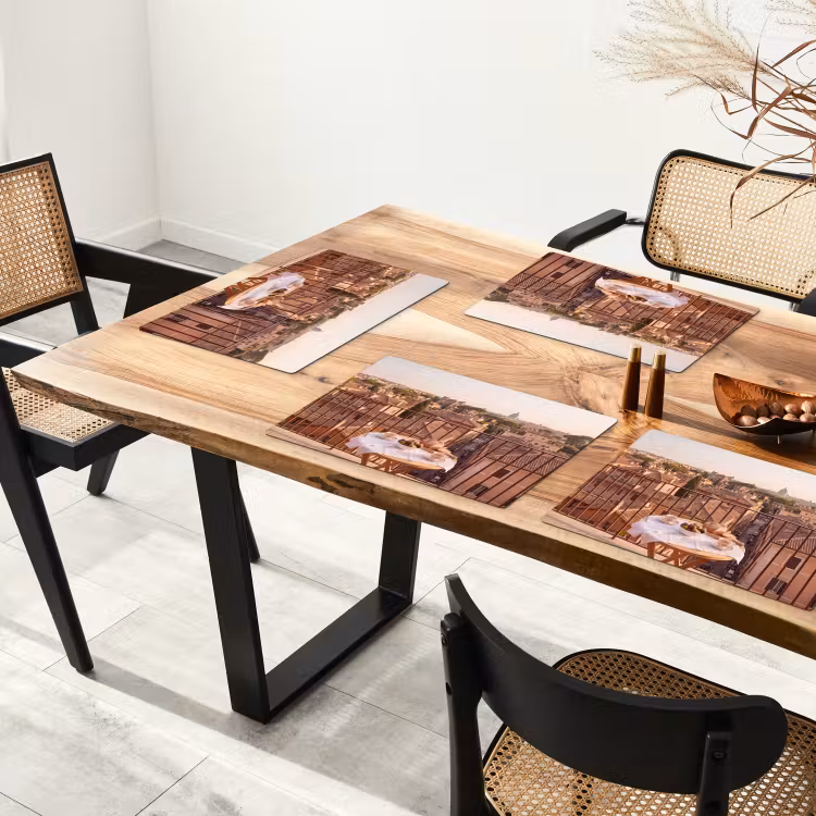 Eten - Ontbijt - Balkon - Stad - Zonsopgang Placemat vinyl groot -zzsfeer4_Kitchenyeah-website