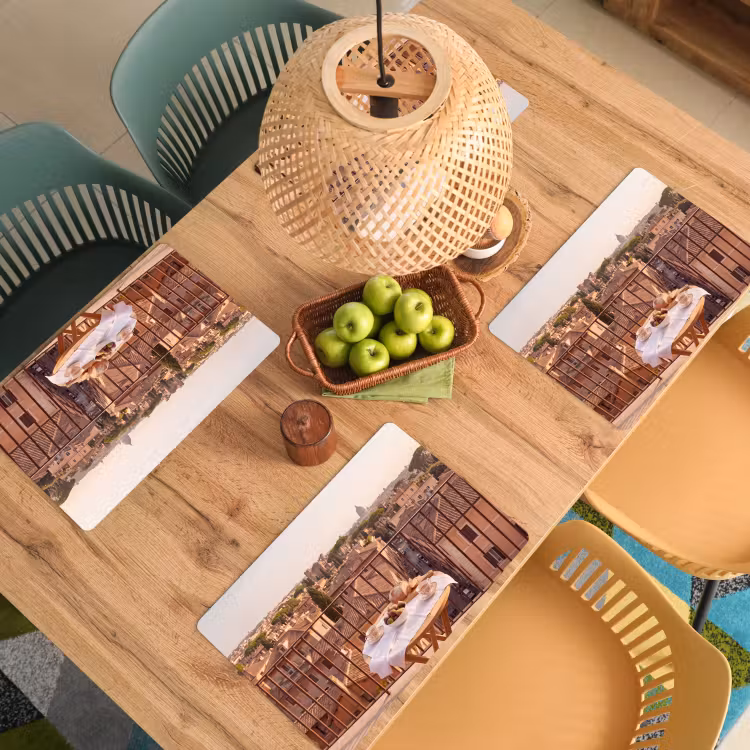 Eten - Ontbijt - Balkon - Stad - Zonsopgang Placemat vinyl groot -zzsfeer5_Kitchenyeah-website