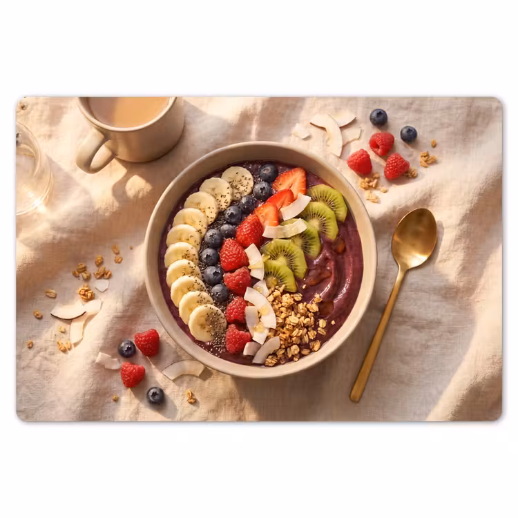 Eten - Ontbijtkom - Fruit - Gezond - Kleurrijk Placemat vinyl groot -zzsfeer1_Kitchenyeah-website