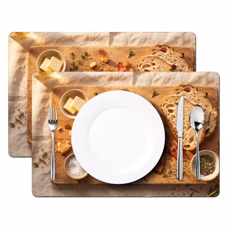 Eten - Ontbijt - Hout - Rustiek - Geel Placemat vinyl groot -zzsfeer2_Kitchenyeah-website