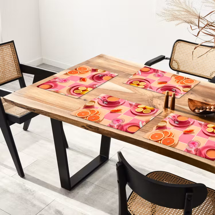 Eten - Citrusvruchten - Stillevens - Roze - Oranje Placemat vinyl groot -zzsfeer4_Kitchenyeah-website