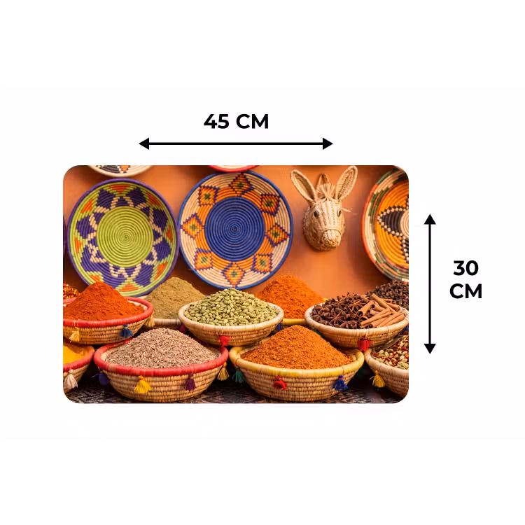 Placemat - 6 pieces - Food - Colorful - Culture - Eten - Kleurrijk - Cultuur Placemat vinyl groot