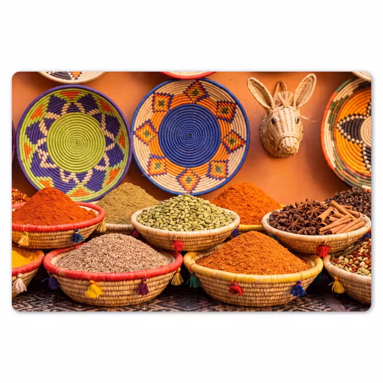 Placemat - 6 pieces - Food - Colorful - Culture - Eten - Kleurrijk - Cultuur Placemat vinyl groot