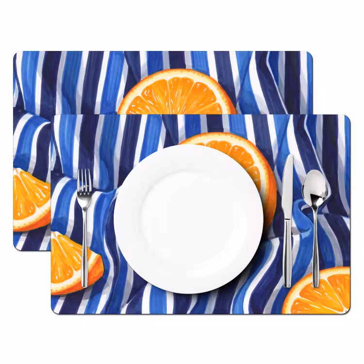 Placemat - 6 pieces - Food - Fruit - Orange - Eten - Fruit - Oranje Placemat vinyl groot