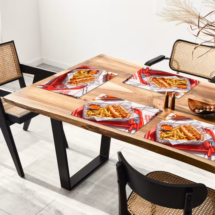 Eten - Hotdog - Fastfood - Modern - Rood Placemat vinyl groot -zzsfeer4_Kitchenyeah-website