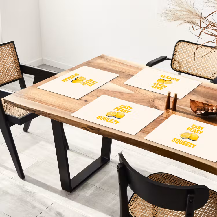 Eten - Citroenen - Keuken - Illustratie - Geel Placemat vinyl groot -zzsfeer4_Kitchenyeah-website