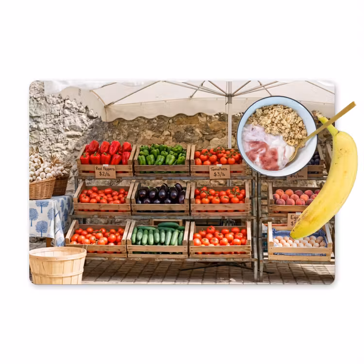 Placemat - 6 pieces - Food - Market - Fresh - Eten - Markt - Vers Placemat vinyl groot