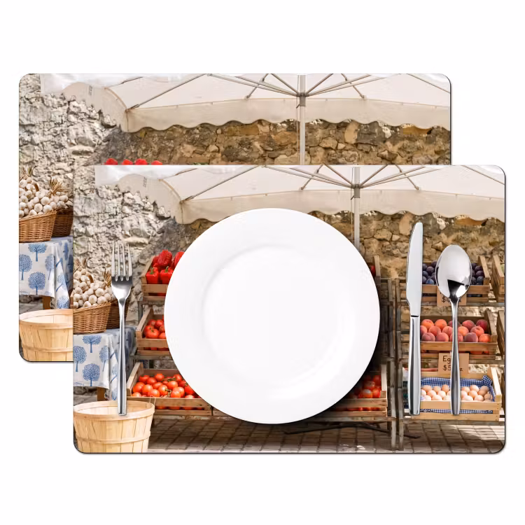 Placemat - 6 pieces - Food - Market - Fresh - Eten - Markt - Vers Placemat vinyl groot
