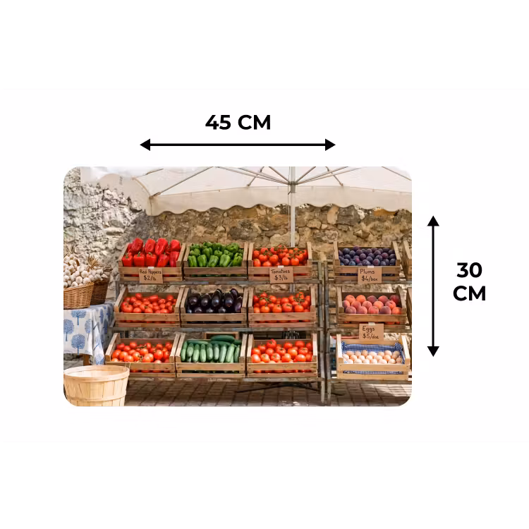 Placemat - 6 pieces - Food - Market - Fresh - Eten - Markt - Vers Placemat vinyl groot