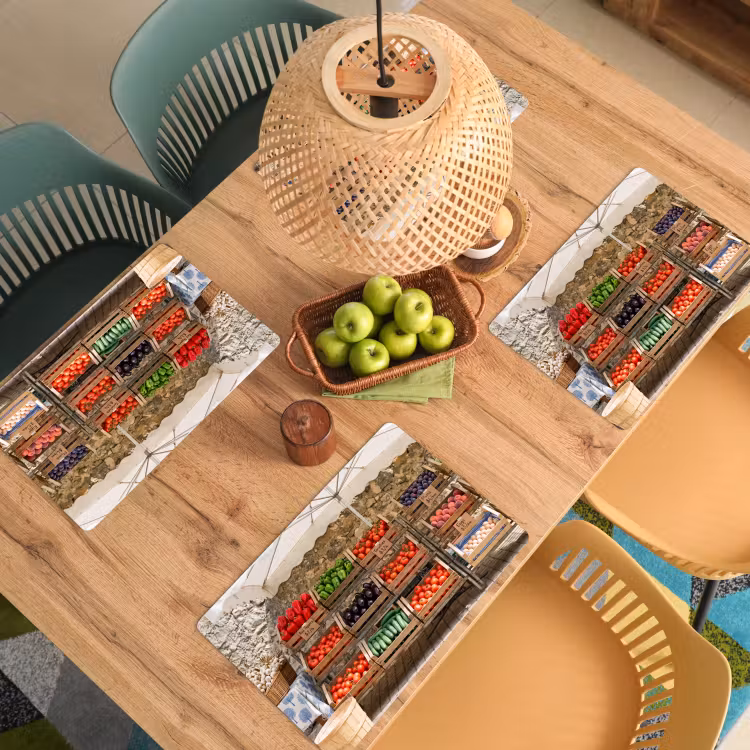 Placemat - 6 pieces - Food - Market - Fresh - Eten - Markt - Vers Placemat vinyl groot
