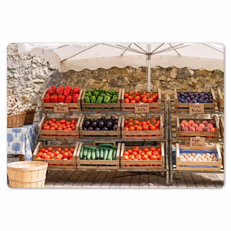 Placemat - 6 pieces - Food - Market - Fresh - Eten - Markt - Vers Placemat vinyl groot