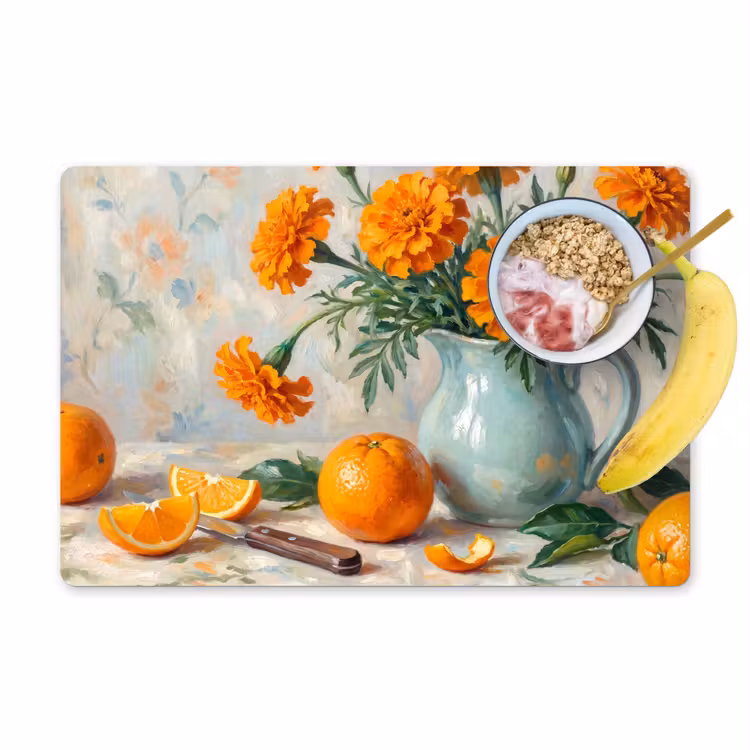 Placemat - 6 pieces - Food - Orange - Art - Eten - Oranje - Kunst Placemat vinyl groot