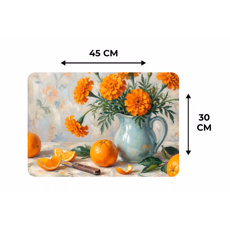 Placemat - 6 pieces - Food - Orange - Art - Eten - Oranje - Kunst Placemat vinyl groot