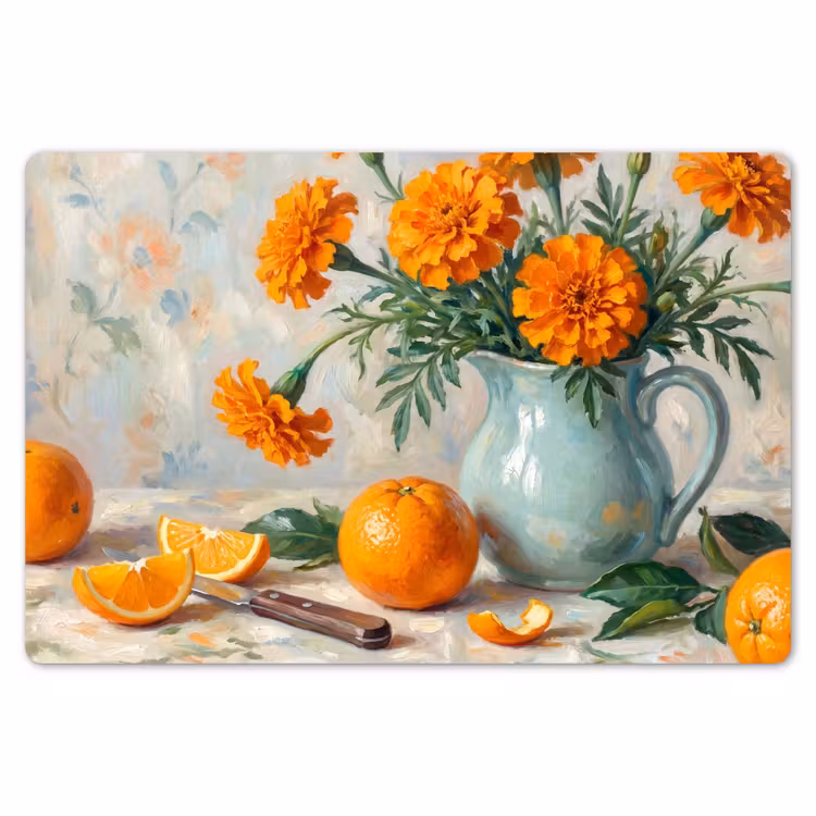 Placemat - 6 pieces - Food - Orange - Art - Eten - Oranje - Kunst Placemat vinyl groot