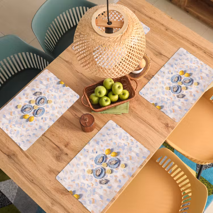 Eten - Oesters - Citroenen - Modern - Geel Placemat vinyl groot -zzsfeer5_Kitchenyeah-website