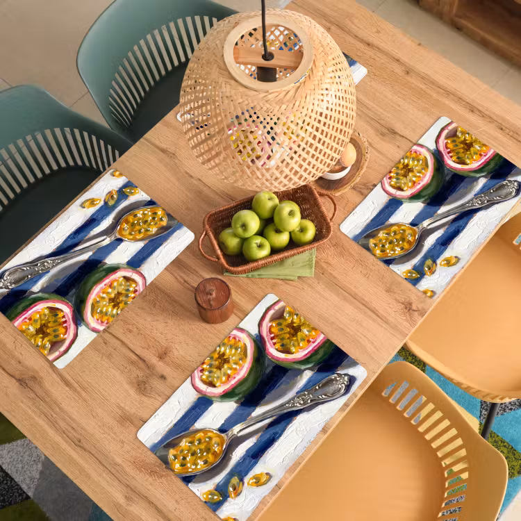 Eten - Passievrucht - Tropisch - Modern - Kleurrijk Placemat vinyl groot -zzsfeer5_Kitchenyeah-website
