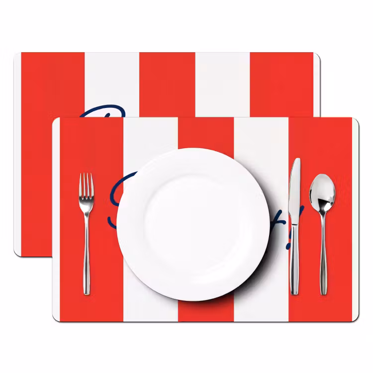 Eten - Spreuk - Keuken - Grafisch - Rood-Wit Placemat vinyl groot -zzsfeer2_Kitchenyeah-website