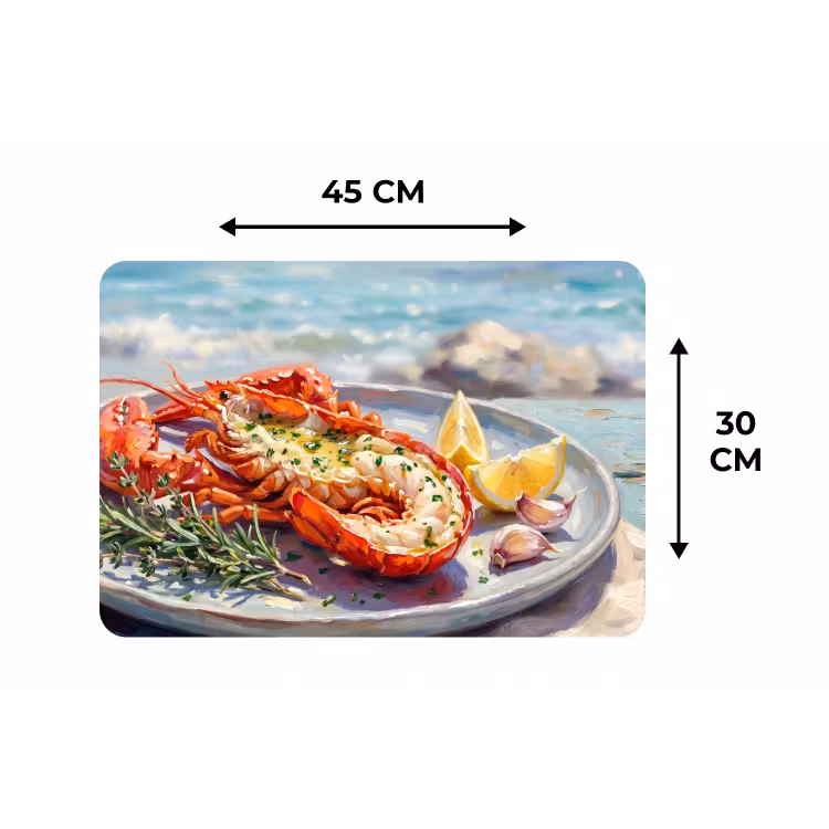 Eten - Zee - Kust - Modern - Blauw Placemat vinyl groot -specs