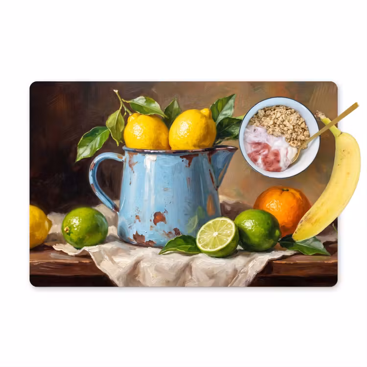 Placemat - 6 pieces - Food - Still Life - Classical - Eten - Stilleven - Klassiek Placemat vinyl groot